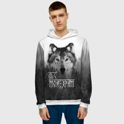 Мужская толстовка 3D Лес Мой храм волк - фото 2