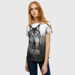 Женская футболка 3D Лес Мой храм волк - фото 2