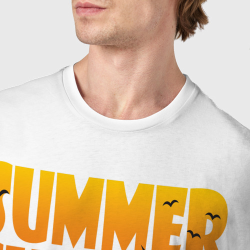 Мужская футболка хлопок Summer time, цвет белый - фото 6
