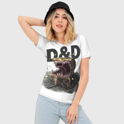 Женская футболка 3D Slim D&D Мимик-сундук ДнД - фото 2