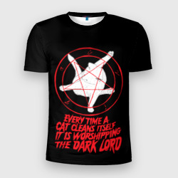 Мужская футболка 3D Slim Кот сатаны
