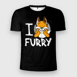 Мужская футболка 3D Slim I love furry