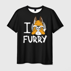 Мужская футболка 3D I love furry