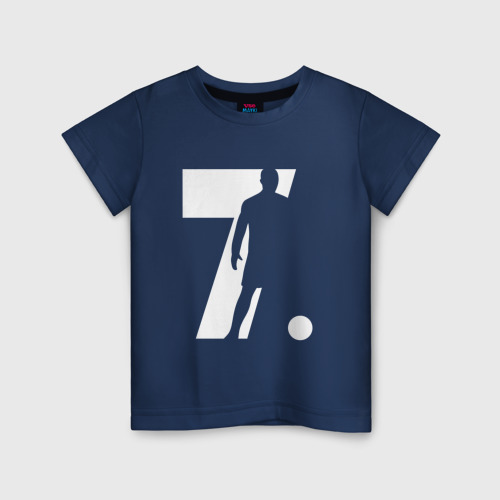 Детская футболка из хлопка с принтом Криштиану Роналду 7, вид спереди №1