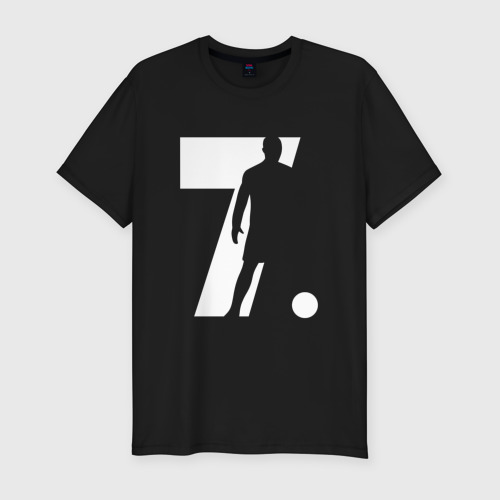 Мужская футболка хлопок Slim Криштиану Роналду 7, цвет черный