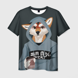 Мужская футболка 3D Furry fox