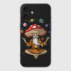 Чехол для iPhone 16 силиконовый с защитой камеры Космический Гриб Волшебник