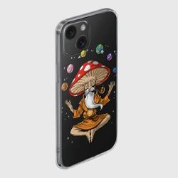 Чехол для iPhone 15 силиконовый с защитой камеры Космический Гриб Волшебник - фото 2