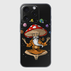 Чехол для iPhone 15 Pro Max силиконовый с защитой камеры Космический Гриб Волшебник