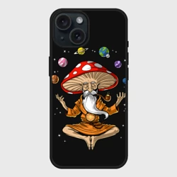 Чехол силиконовый для Apple iPhone 15 матовый Космический Гриб Волшебник