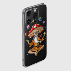 Чехол для iPhone 15 Pro Max силиконовый с защитой камеры Космический Гриб Волшебник - фото 2