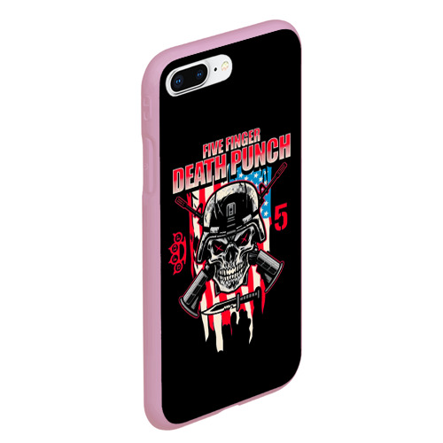 Чехол для iPhone 7Plus/8 Plus матовый 5FDP Five Finger Death Punch, цвет розовый - фото 3