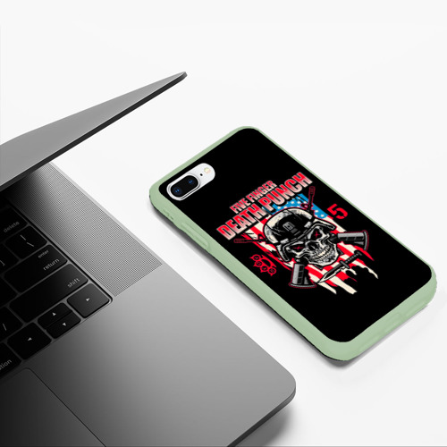 Чехол для iPhone 7Plus/8 Plus матовый 5FDP Five Finger Death Punch, цвет салатовый - фото 5