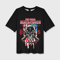 Женская футболка oversize 3D 5FDP Five Finger Death Punch