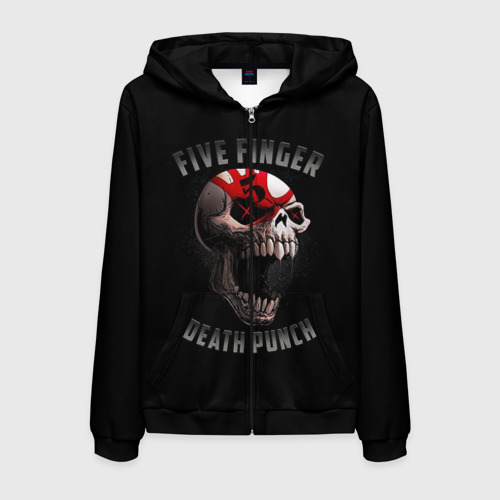 Мужская толстовка 3D на молнии Five Finger Death Punch 5FDP, цвет черный