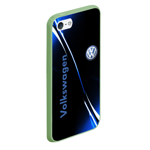 Чехол для iPhone 5/5S матовый Volkswagen, цвет салатовый - фото 3