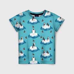 Детская футболка 3D Пингвины