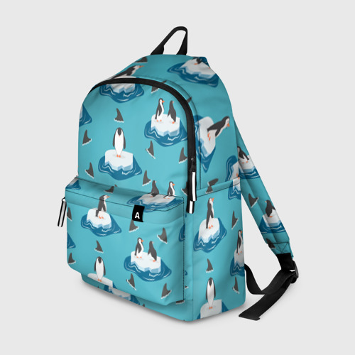 Рюкзак с принтом Пингвины, вид спереди №1