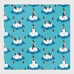 Магнитный плакат 3Х3 Пингвины