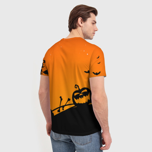 Мужская футболка 3D с принтом Хэллоуин, вид сзади #2