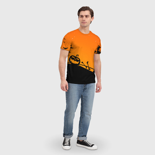 Мужская футболка 3D с принтом Хэллоуин, вид сбоку #3