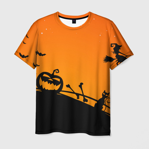Мужская футболка 3D с принтом Хэллоуин, вид спереди #2