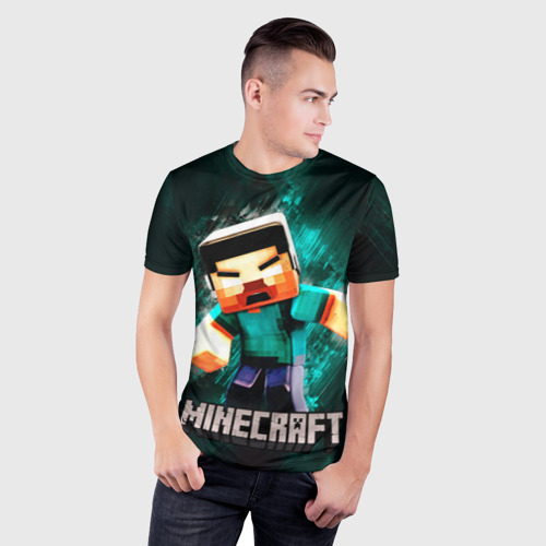 Мужская футболка 3D Slim Minecraft, цвет 3D печать - фото 3