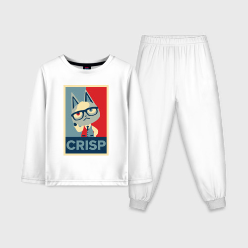 Детская пижама с лонгсливом хлопок с принтом Crisp, вид спереди #2