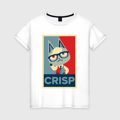 Женская футболка из хлопка с принтом Crisp, вид спереди №1