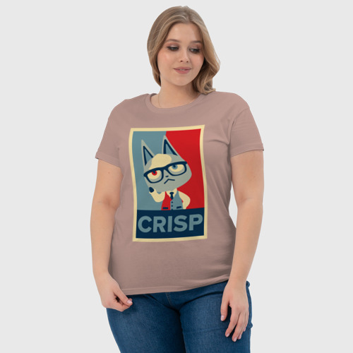 Женская футболка хлопок Crisp, цвет пыльно-розовый - фото 6