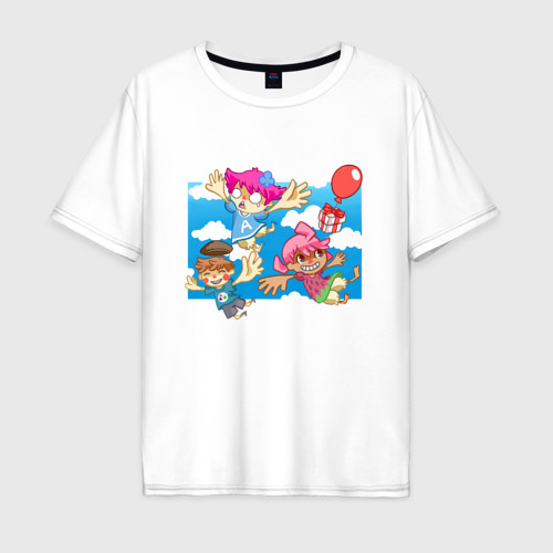 Мужская футболка хлопок Oversize с принтом Flying friends, вид спереди #2