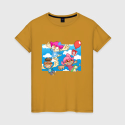 Женская футболка хлопок Flying friends