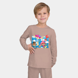 Детская пижама с лонгсливом хлопок Flying friends - фото 2