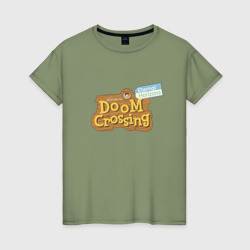 Doom crossing арт – Женская футболка хлопок с принтом купить со скидкой в -20%