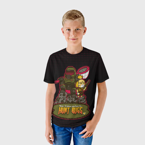 Детская футболка 3D Doom x Animal crossing, цвет 3D печать - фото 3
