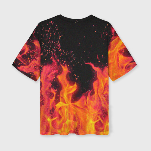Женская футболка oversize 3D Огонь, цвет 3D печать - фото 2