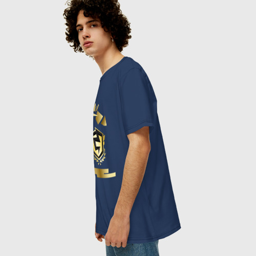 Мужская футболка хлопок Oversize с принтом Золотой чемпион, вид сбоку #3