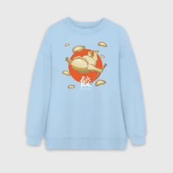 Женский свитшот oversize без начеса хлопок Jiaozi