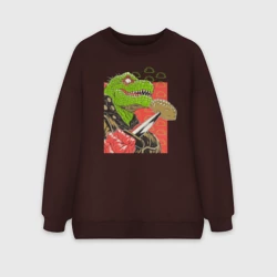 Женский свитшот oversize без начеса хлопок Caiman and Jiaozi