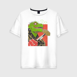 Caiman and Jiaozi – Женская футболка хлопок Oversize с принтом купить со скидкой в -16%
