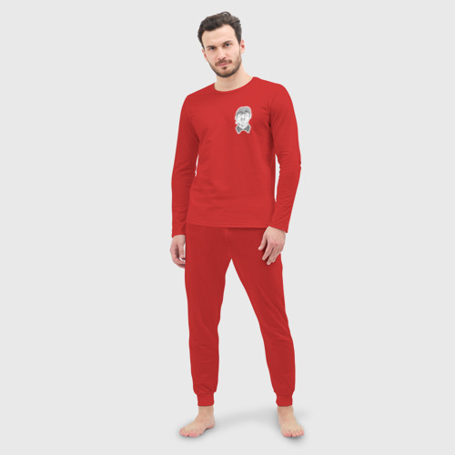 Мужская пижама с лонгсливом хлопок Эйкити Онидзука, цвет красный - фото 3