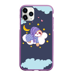 Чехол для iPhone 11 Pro Max матовый Сонный ленивец