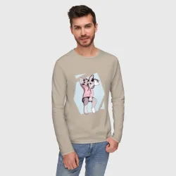 Мужской лонгслив хлопок Собака Фурри скейтбордист Furry - фото 2
