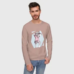 Мужской лонгслив хлопок Собака Фурри скейтбордист Furry - фото 2