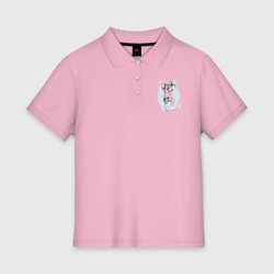 Женское поло хлопок Собака Фурри скейтбордист Furry