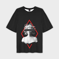 Мужская футболка oversize 3D Червь среди червей - медуза Горгона
