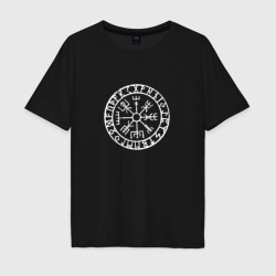 Мужская футболка хлопок Oversize Вегвизир - компас викингов