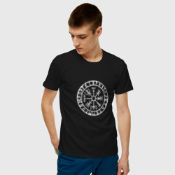 Мужская футболка хлопок Вегвизир - компас викингов - фото 2
