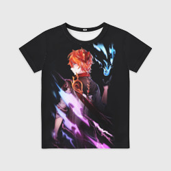 Детская футболка 3D Тарталья - Genshin Impact neon