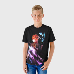 Детская футболка 3D Тарталья - Genshin Impact neon - фото 2